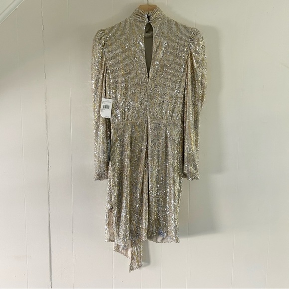 Saylor Bianca Mini Dress in Gold Sequin sz S - Picture 6 of 6